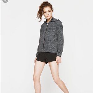 Outdoor Voices Slipstream track jacket windbreaker in Scratch grey black white